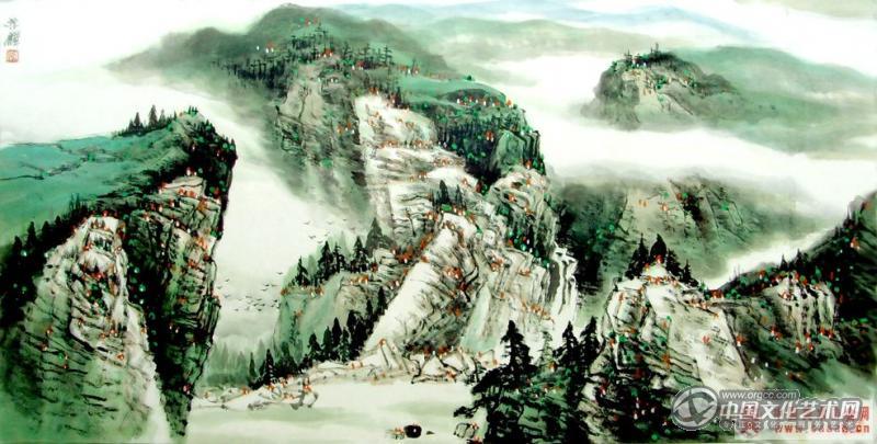 2008年为中南海党委办公室创作山水作品
