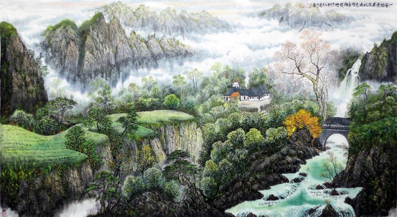 画家闫秀伶山水作品《一年好景》