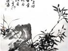 书画家郭朝卿花鸟作品《竹石》