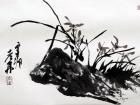 书画家郭朝卿花鸟作品《幽兰》