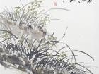 书画家郭朝卿花鸟作品《幽兰》