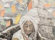 《雪中祈福》 180×97cm 2013年