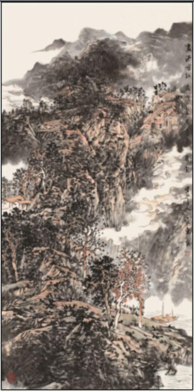 尽染烟红136cmx68cm