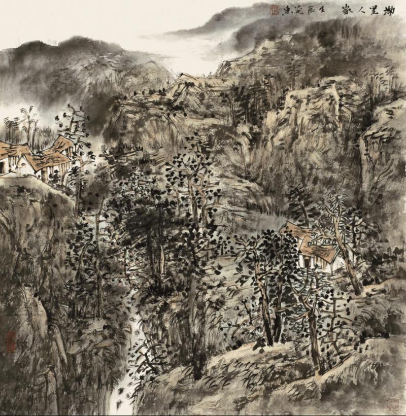 坳里人家68cmx68cm