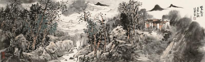 烟出乱谷 112cmX34cm 