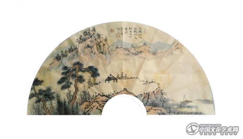 山水扇面