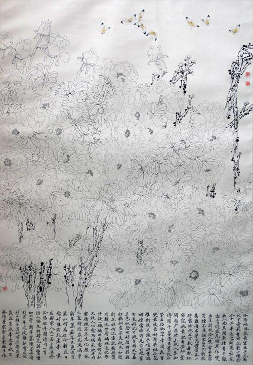 画家索铁生花鸟作品