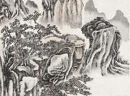 《颠岸夕阳》 黄宾虹 95x174cm 1924