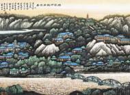 《塔影河声阅沧桑》 陈天铀 123x246cm 2013