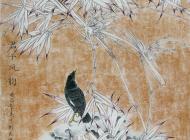091 康利民 《君子风韵》 工笔花鸟 尺寸：136X68 参考价：RMB16000 起拍价：RMB——