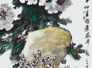 086 梅振荣 《春风展锦》 写意花鸟 尺寸：136X68 参考价：RMB24000 起拍价：RMB——