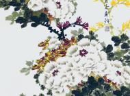 083 屈吟庵 《素艳雪凝树》 写意花鸟 尺寸：138X68 参考价：RMB40000 起拍价：RMB——