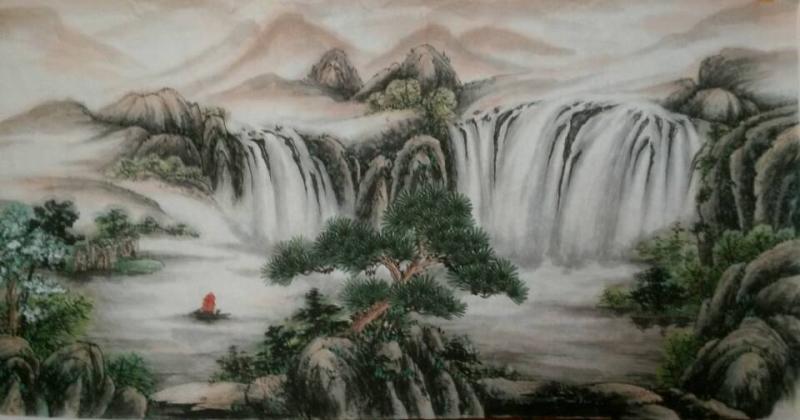 画家郝淑琳山水作品《锦绣山河》
