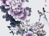 104号 乔玉立 《紫气东来》 写意花鸟 尺寸：136X68