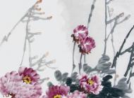 100号 刘久亮 《明月》 写意花鸟 尺寸：136X68