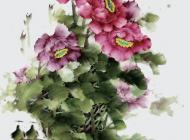 091号 张都瑞 《醉春风》 写意花鸟 尺寸：136X68