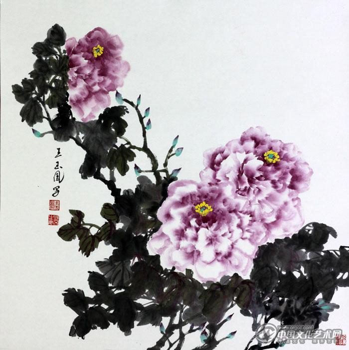 国画家王玉凤牡丹作品