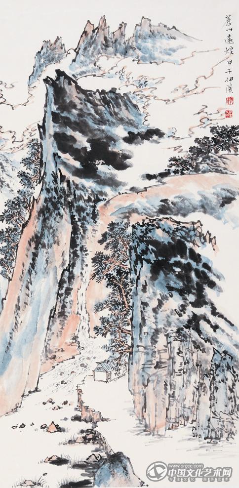 画家郭伊滨山水小品作品《苍山远烟》