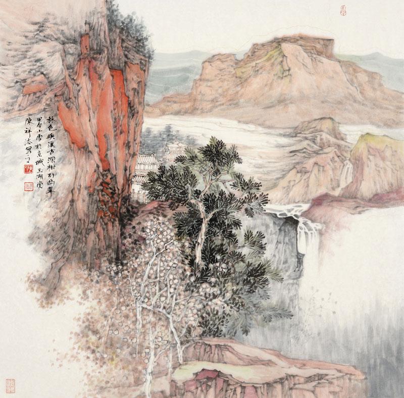林色与溪谷，深树引幽翠