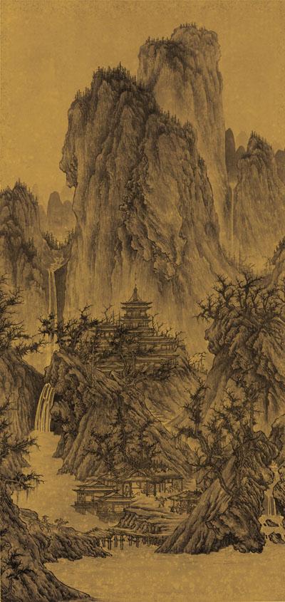晴峦萧寺图
