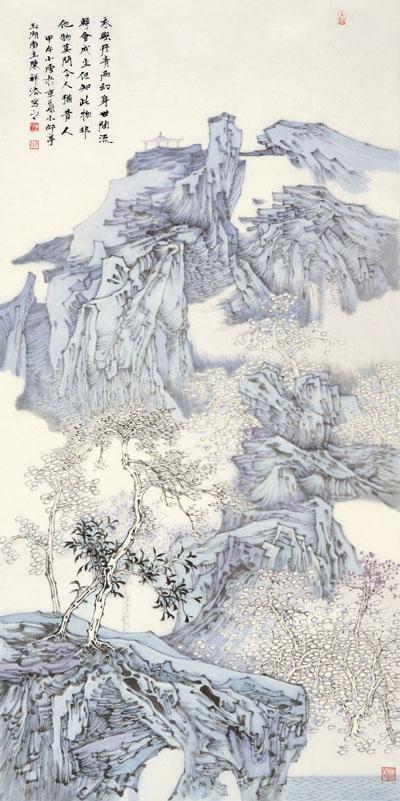 我与丹青两幻身,世间流转会成尘。但知此物非他物,莫问今人犹昔人