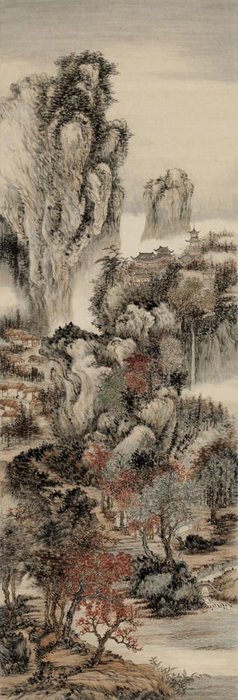 溪山红树图
