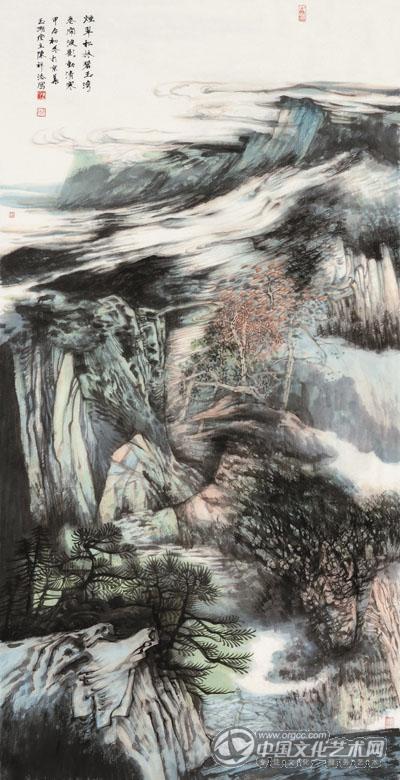 烟翠松林碧玉湾,卷帘波影动清寒