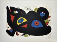 《猫捉老鼠》 米罗  56.5x70cm E.A. 石版版画 1980
