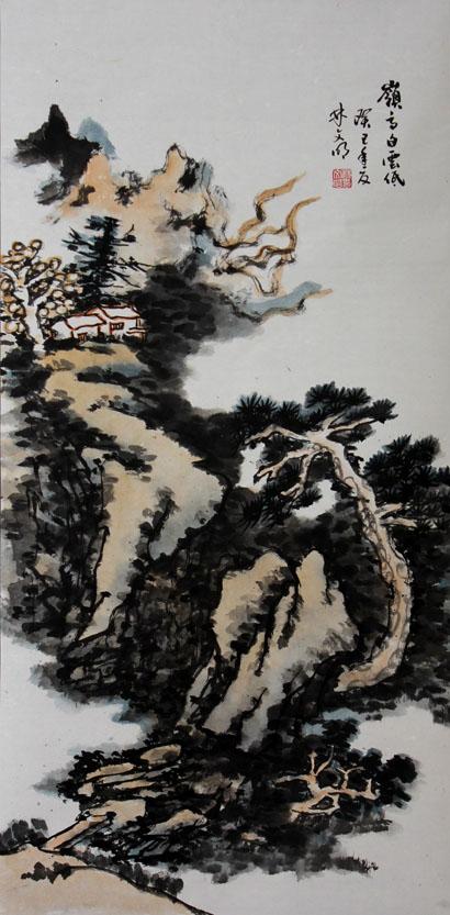 岭高白云低
