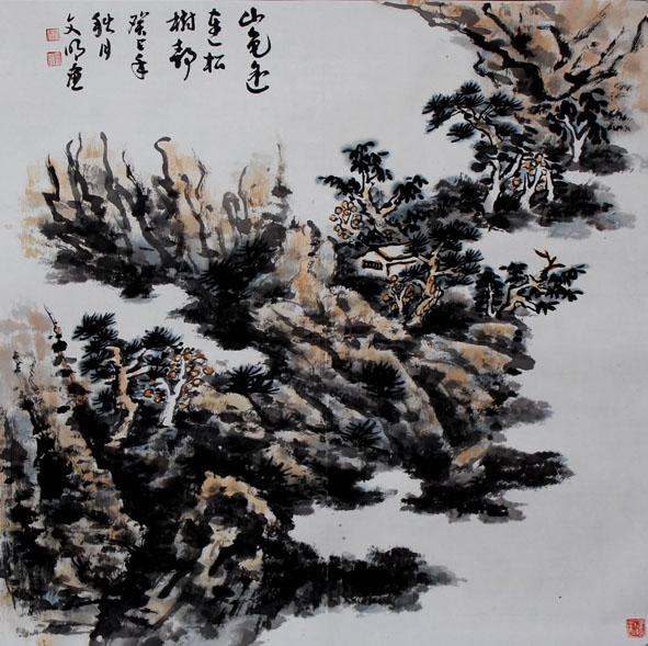 山色遥连松树静