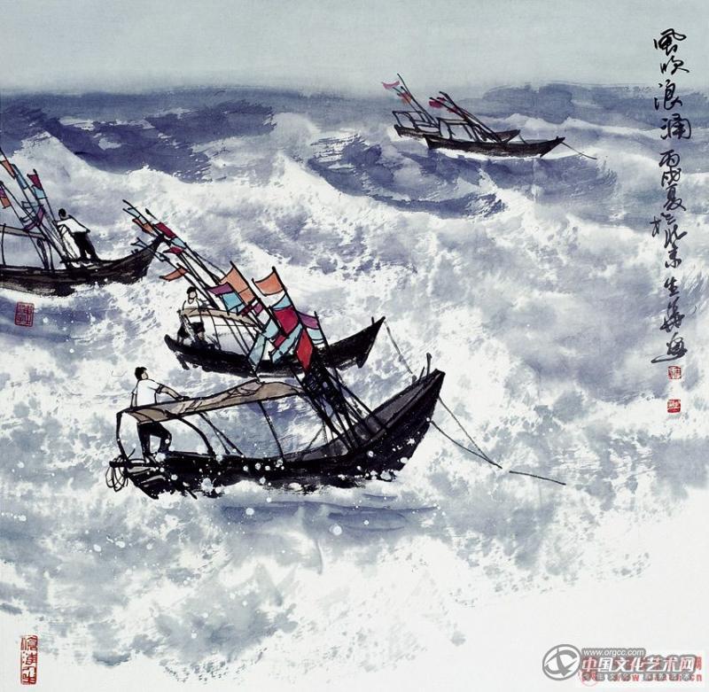 风吹浪涌