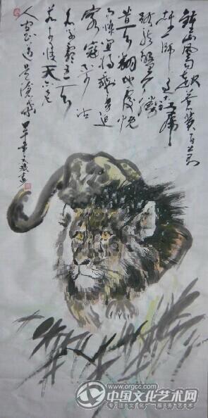 狮子(国画）
