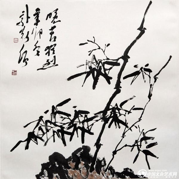 书画家郭朝卿花鸟作品《竹》