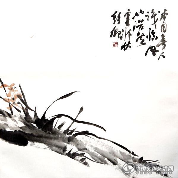 书画家郭朝卿花鸟作品《兰花》