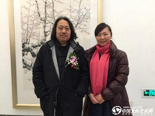 国画家王旗与著名画家贾广健合影