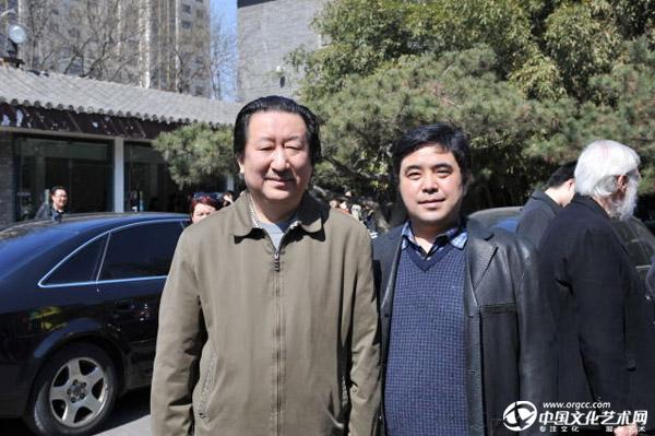 书画家韩晓传与中国国家画院院长杨晓阳合影