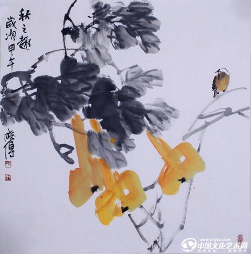 书画家韩晓传花鸟作品《秋之趣》