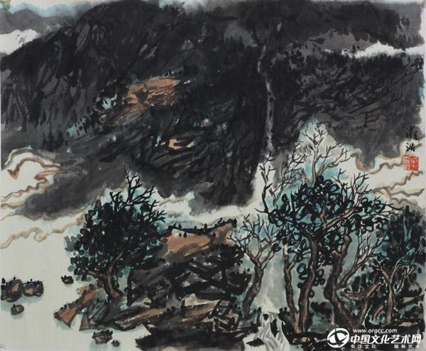 书画家严浩山水作品《静寂》