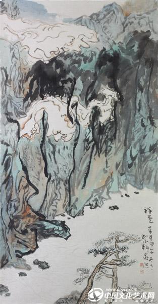 书画家严浩山水作品《祥云》