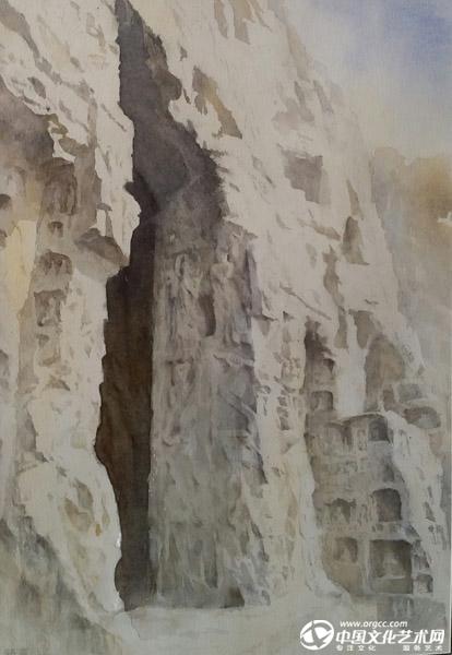 水彩组画《龙门石窟之宾阳中洞》