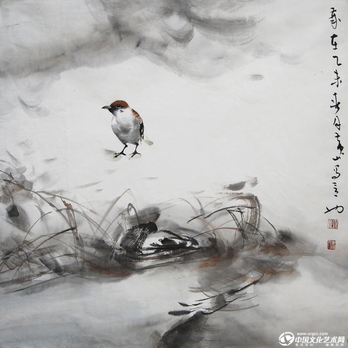 画家黄山花鸟作品