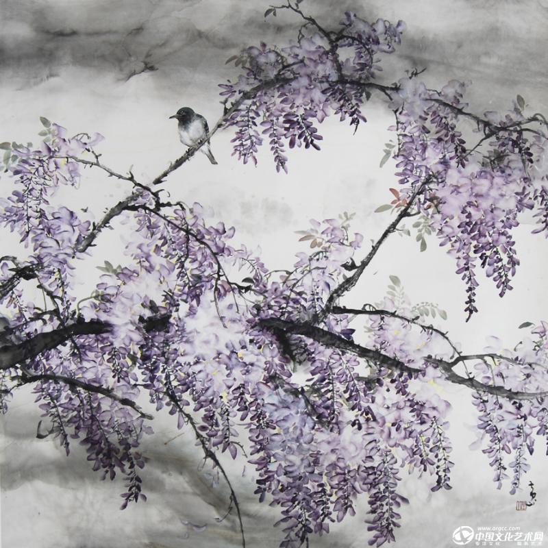 画家黄山花鸟作品