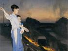 傍晚的火 布面油画 152x136cm 1998