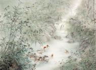 幽谷晨韵-刘刚-206cm×173cm-绢本-2014年