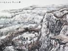 画家杜晓春山水作品《塬上人家》