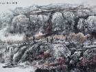 画家杜晓春山水作品《静怡山村》