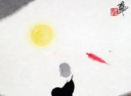 静水映月 纸本水墨 34×34cm 2010年