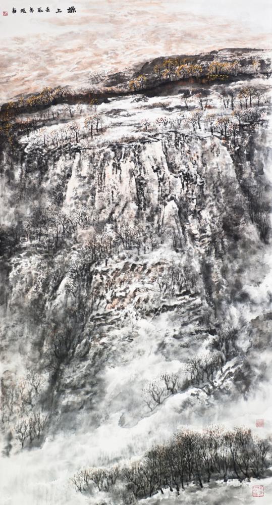画家杜晓春山水作品《塬上》