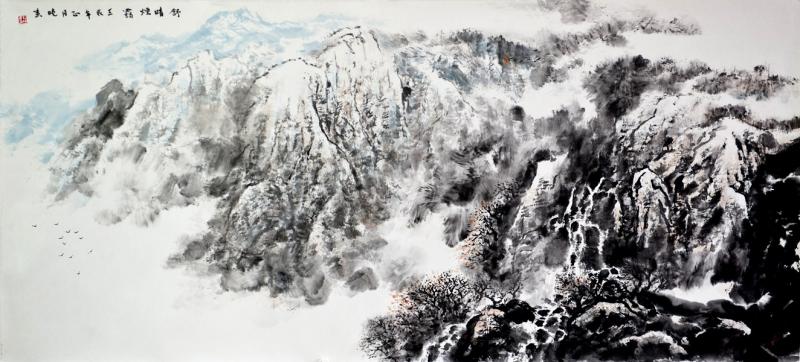 画家杜晓春山水作品《舒晴烟霾》
