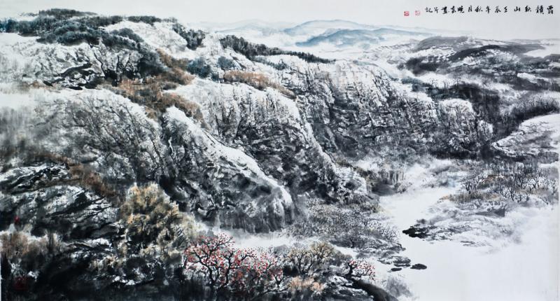 画家杜晓春山水作品《霜积秋山》